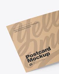 Download Kraft A5 Postcard Mockup In Stationery Mockups On Yellow Images Object Mockups PSD Mockup Templates