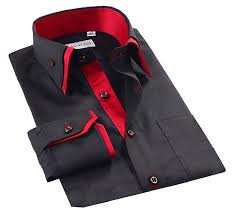Black And Red Designer Shirt Mens Designer Italian Slim Fit Formal Casual Shirts Long Sleeve Size S M L Xl M Black Red Dc07 Amazon Co Uk C Italian Shirts Men Shirt Style Casual Shirts