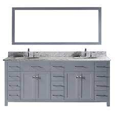 Get the best deal for bathroom vanity cabinets from the largest online selection at ebay.com. Virtu Usa Md 2178 Wmro Wh Caroline Parkway 78 Inch Double Bath Vanity With Marble Top And Round Sink With Mirror