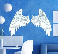 The other part of the cleat will go on the wall. Blue Outline Angel Wings Wall Art Sticker Tenstickers