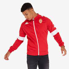 Monaco blue vereint stilvolle eleganz mit dem tragekomfort bequemer schnitte. Kappa As Monaco 19 20 Jacke Rot Weiss Herren Fanbekleidung Jacken Pro Direct Soccer