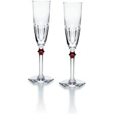 Eve Harcourt Flute Bouton Rouge X2 Baccarat Vessiere Cristaux En 2020 Baccarat Harcourt Service De Table Complet
