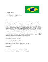 Wanna know how your position papers are marked in an international mun? Position Paper Brazil Intro