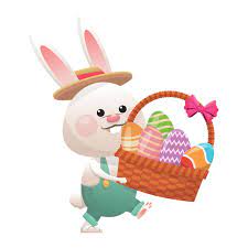 Easter Rabbit With Eggs Basket Vector Png Easter Rabbit Rabbit Png Egg Basket