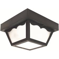 5.25'' h x 13'' w. 8 25 In 1 Light Black Square Outdoor Ceiling Flush Mount Fi