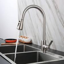 No matter your home decor style, there's a kitchen sink out there that will tie together the look of the room. Brushed High Arc Single Handle Stainless Steel Brushed Kitchen Sink Tap Kitchen Faucet With Pull Down Sprayer Cold And Hot Water Mixed Kitchen Bath Fixtures Kitchen Fixtures Cate Org