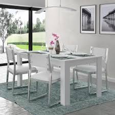 Table à manger domus blanc et imitation bois noir. Table De Cuisine Blanc Laque Cdiscount