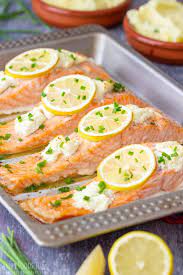 This recipe uses lots of lemon juice and black pepper. Oven Baked Salmon Fillets Recipe Happy Foods Tube