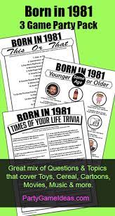 Born In 1981 40th Birthday Party Games