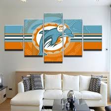 Miami Dolphins Home Decor Oil Painting On Canvas Dolphins Wall Art American Football Wall Art Man Cave Decor Football Wall Art Dolphin Wall Art Canvas Wall Art