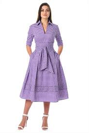 Obi Belt Gingham Check Print Cotton Dress Cotton Dresses Printed Cotton Dress Dress Patterns
