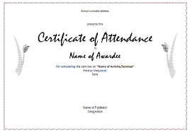 sample certificate of attendance template 40 fantastic certificate ...