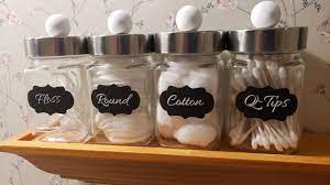 5.5'' h x 4.7'' w x 4.7'' d; Modern Farmhouse Bathroom Organization Jars For Cotton Q Tips Etc Youtube