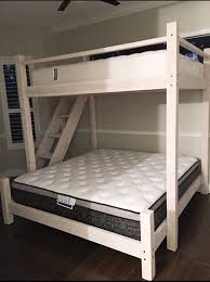Lake House Bunk Room From Www Blackdiamondb Twin Over Queen Double Set Cust In 2020 Diy Bunk Bed Cool Bunk Beds Queen Loft Beds