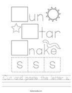 letter s worksheets twisty noodle
