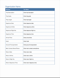 Business Trip Itinerary With Meeting Schedule