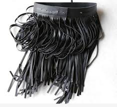 Hippie Boho Fringe Tassel Black Faux Leather Ladies Belt All Matching High Waist Women Long Belts Fringe Leather Belt Tassel Belt High Waist Fashion