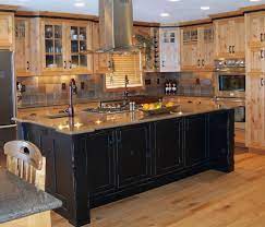 Like The Black Island Black Kitchen Island Hickory Kitchen Wooden Kitchen Cabinets