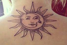 5 Bright Sun Tattoo Designs For Women Sun Tattoo Designs Sun Tattoos Moon Sun Tattoo