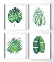 Set Of 4 Green Leaves Botanical Print By Printablebouquet On Etsy Leaf Art Botanical Prints Botanical Print Set