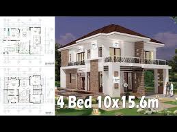 A modern home plan typically has open floor plans, lots of windows for natural light and high, vaulted ceilings somewhere in the space. This Small Modern House 30x31 Has 3 Bedrooms With Its Two Storey Living Room The Plan Will Appeal To T Modern Villa Design Model House Plan Home Design Plans