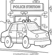 You might also be interested in coloring pages from professions category and police, community helpers tags. Police Car Coloring Page Cute And Funny Coloring Page Of A Police Car Provides Hours Of Coloring Fun For Children To Color Canstock