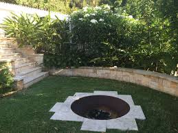 Towoong Garden Designed By My Verandah Seating Sandstone Queenslander Lawn Fire Pit Frangipani Pudica Gin Courtyard Garden Garden Design Beautiful Gardens