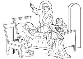 Jesus Raising Jairus S Daughter From The Dead Bible Coloring Page Jesus Coloring Pages Jesus Heals Sunday School Coloring Pages
