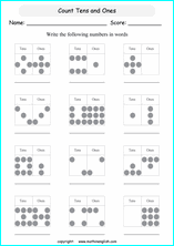 Our grade 1 math worksheets cover topics such as: Grade 1 Tens And Ones Place Value Math School Worksheets For Primary And Elementary Math Education