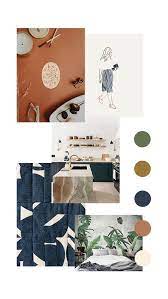 Masculine Feminine Branding Color Palette Inspiration Indigo Blue Persimmon Olive Green Neutral Flourish Collabo Brand Color Palette Mood Board Design Color