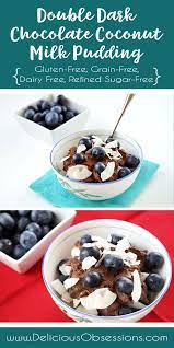 Double Dark Chocolate Coconut Milk Pudding Gluten Free Grain Free Dairy Free Refined Sugar Free Delicious Obsessions Real Food Gluten Free Paleo Re Recipe Coconut Milk Pudding Chocolate Coconut Food