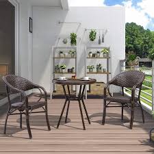 Find the perfect patio furniture & backyard decor at hayneedle, where you can buy online while you explore our room designs and curated looks for tips, ideas & inspiration to help you along the way. Bistro Sets Purple Leaf 3 Piece Outdoor Patio Set Bistro Table Set Patio Furniture Set For Patio Lawn Garden Backyard Deck Porch Balcony Brown Patio Lawn Garden