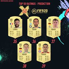 On wednesday, february 5, ea's fifa 20 team of the week 21 officially arrived for ultimate team gamers. Fifanaticos On Twitter Prediccion Fifa20 Top50 Ratings 3 9 Thiago Alcantara 88 2 3 8 Manuel Neuer 88 2 3 7 Toni Kroos 88 2 Rating Y Stats Extraoficiales Filtracion 3 6 Diego Godin 88 2 3 5 Hugo Lloris 88 Https T Co