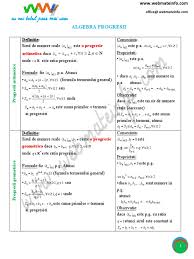 12) să se decidă dacă este progresie geometrică, un şir de numere reale, pentru care, suma primilor n termeni este dată de formula : Progresii