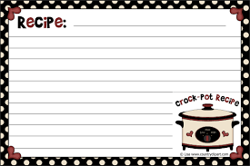 4x6 Crock Pot Recipe Card Click To View Full Size Printable Recipe Cards Recipe Cards Printable Free Homemade Recipe Books