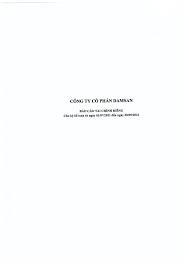 CÔNG TY CỔ PHẦN DAMSAN - BÁO CÁO TÀI CHÍNH RIÊNG