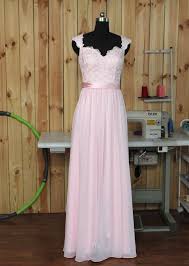 Light Pink Chiffon And Lace A Line Simple Bridesmaid Dress 2018 Pink Party Gowns Pink Wedding Party Dresses Blush Bridesmaid Dresses Simple Bridesmaid Dresses Pink Bridesmaid Dresses Lace