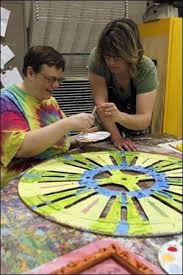 Developmentally Disabled Adults Find Their Inner Artist Art Therapy Developmental Disabilities Therapy Activities