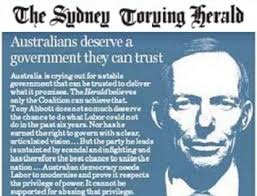 The Sydney Morning Herald fades to a Tory sunset