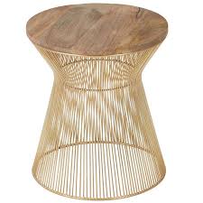 Table lamp shades 552 results. Templar Hourglass Design Gold Finish Iron And Natural Wood Side Table Oak Furniture House