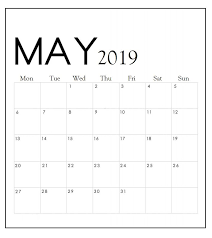 Modern Minimal May 2019 Wall Calendar May2019calendar 2019calendar May2019wallcalendar May2019 Wall Calendar Wall Calendar Design Print Calendar