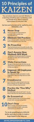 On hectic days, scratch the c's from your list. 10 Principles Of Kaizen What Is Kaizen Kaizen Training Lifestyle Selfimprovement Productivity Personaldevelopment C Kaizen Self Improvement Leadership