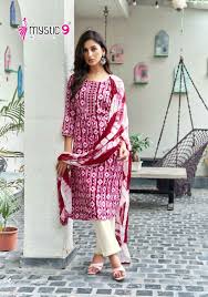 Mystic 9 Nisha Vol 1 Fancy Kurti Bottom With Dupatta Collection