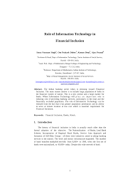 Getting a job in the un is a dream for many people, as a un job is an amazing chance to grow both professionally and personally while getting priceless. Pdf Role Of Information Technology In Financial Inclusion