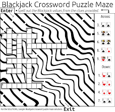 Maze And Crossword Puzzle Of Blackjack Hands Blackjack Casino Card Game Online Casino Slots