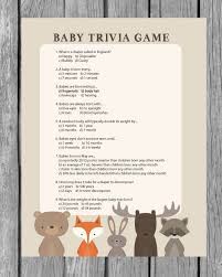 You can print the green baby if the parents to be do read more filed under: Printable Baby Shower Trivia Game Woodland Animal Theme Print It Baby