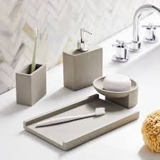 Browse a wide variety of bathroom canisters on houzz, including glass apothecary jars and cosmetic jars, for storing all of your bathroom essentials. Metro Cement Bathroom Accessories