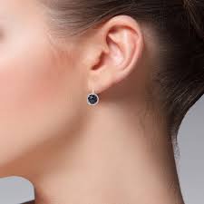 Sterling Silver Earrings with Black Onyx and Diamonds