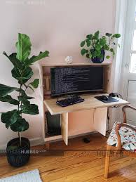 Do not forget to make storage underneath the top of table to keep gaming accesories such as remote. Full Computer Workstation In Desk With Small Footprint Diy