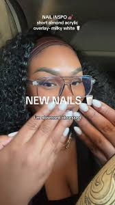 Short Almond Milky White Nails